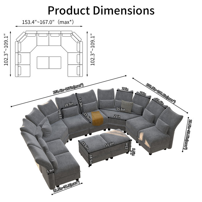 Latitude Run Ahren Piece Upholstered Reclining Sectional Wayfair